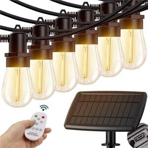 54FT(48+6) Solar StringLights Outdoor with USB Port RemoteControl,LED Waterproof